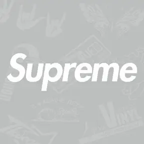 белая наклейка Supreme