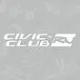 белая виниловая наклейка Civic club