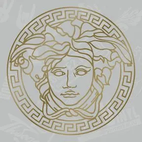 золотисто-медная наклейка Медуза Versace