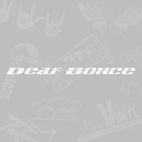 белая наклейка Deaf bonce
