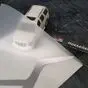 Наклейка с силуэтом гор из серебристо-серой пленки