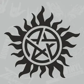 черная наклейка Supernatural