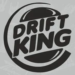 белая наклейка Drift KING